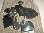 PULSERA ARCILLA CORAZONES NEGROS